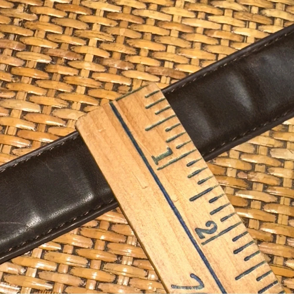 Vintage Women's M/L Genuine Leather Brown Brass Buckle Hook Equestrian Riding - Picture 6 of 6